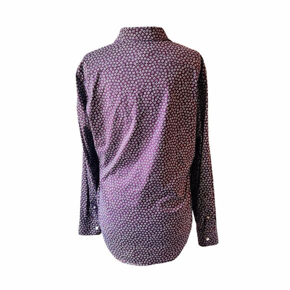 Bonobos Purple White Floral Slim Fit Button Front Shirt - Medium - Picture 6 of 9